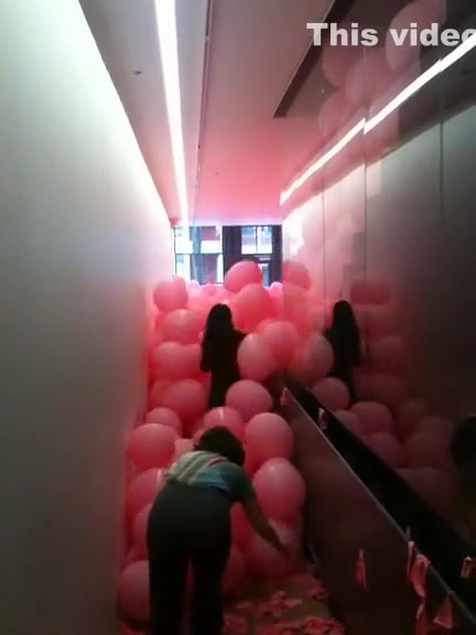Mass Pink Balloon Burst