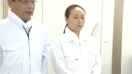Japanese wife fucks co-worker at janitorial job.