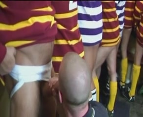 Group gay sex with a sweaty rugby team