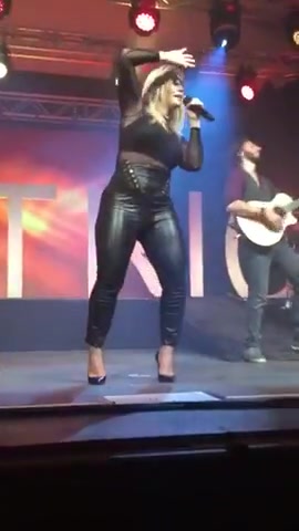 Beatrice Egli Twerk Leather Overall Stage Ass Booty Shake
