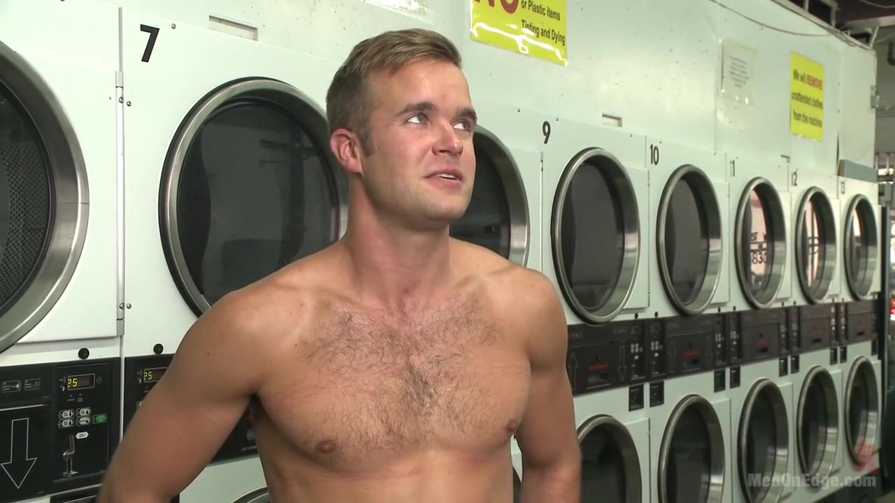 Cute guy overpowered and edged in the laundromat