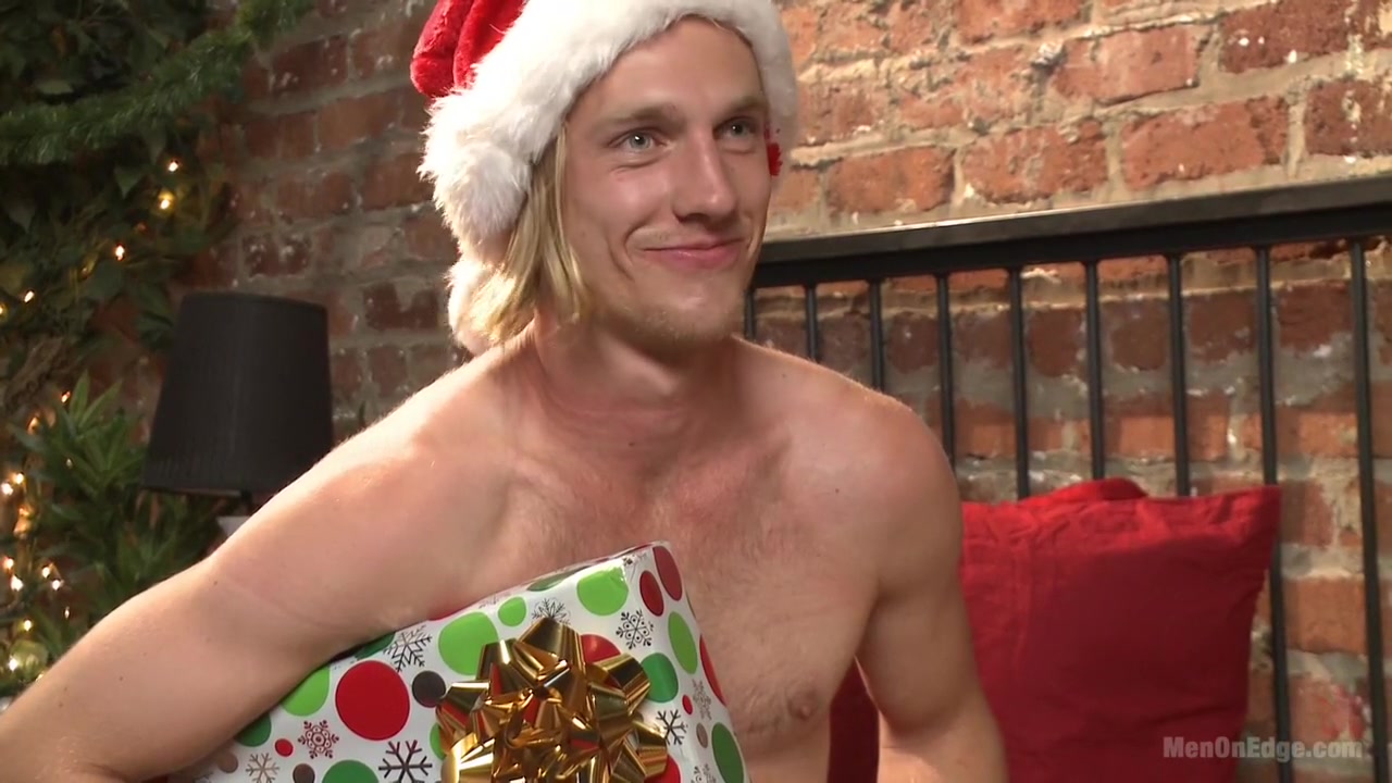 Straight hunk gets an edging surprise for the holidays!
