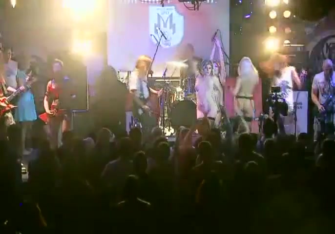 Korrozia metalla rock concert stage 3 girls nude striptease