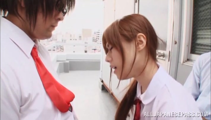 Rina Rukawa naughty Japanese teen in hot threesome