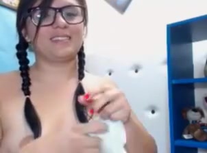 Small tits latina masturbates webcam