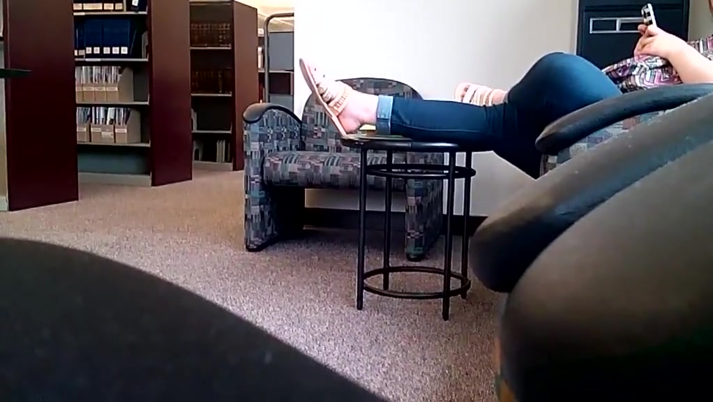 Longer clip of college girl in library