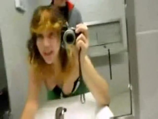 Amateur public sex in club bathroom