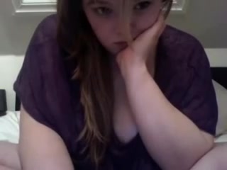 Chubby immature gal performs on webcam