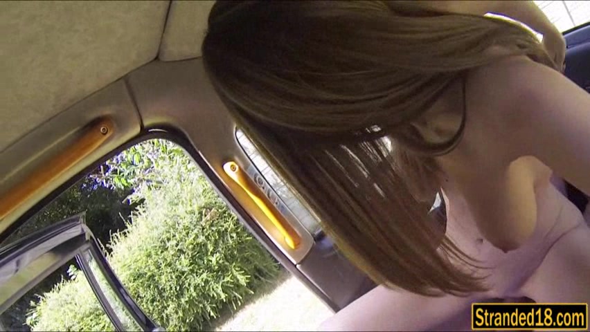 Busty teen hitchhiker Stella Cox pussy banged in the car