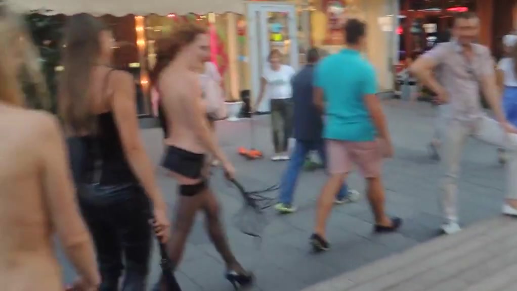 Nude in public girl 2 girlfriends flashing fun in russia