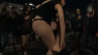 Girl shows her big ass