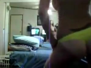 Big tits girl dancing on bed
