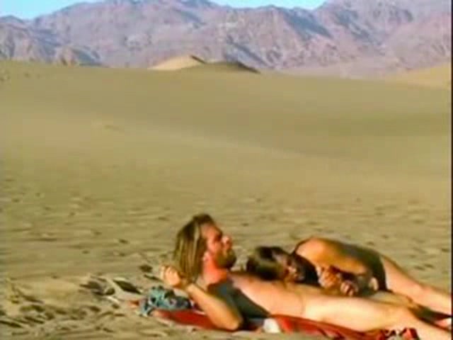 Woman riding the cock in the middle of the desert